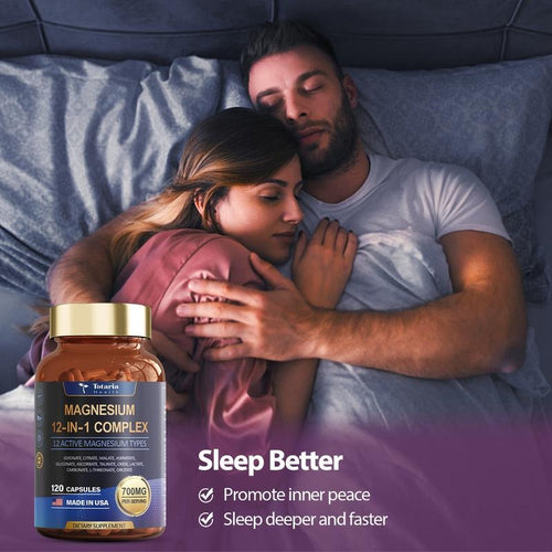 Totaria Health Magnesium 12-in-1 Complex - 700mg High Absorption Support for Sleep, Muscle & Calm - 120 Veggie Capsules